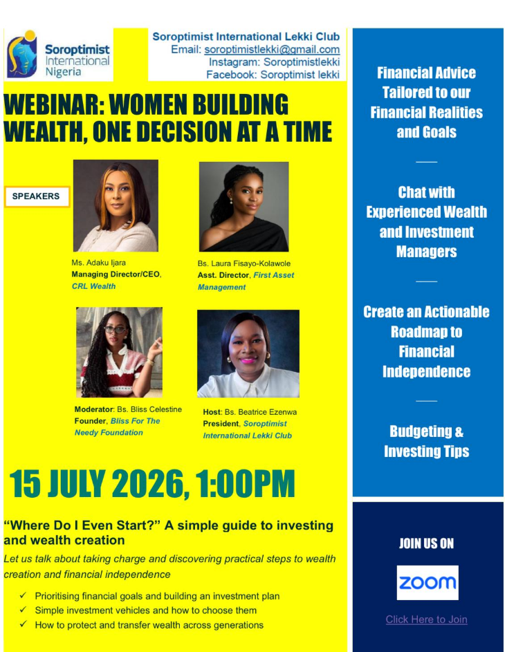 SI Lekki Webinar Helps Women Build Wealth One Decision at a Time